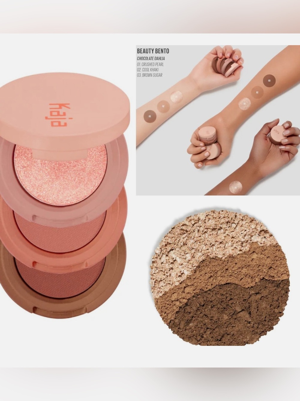 Kaja Beauty Bento Peach Madeline Mini Eyeshadow Trio - Peach Shades